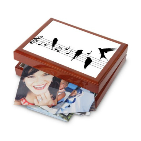 Boite cadeaux 18 cm x 23 cm : Oiseaux sur une portée