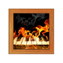 Dessous de plat : Clavier de piano en feu