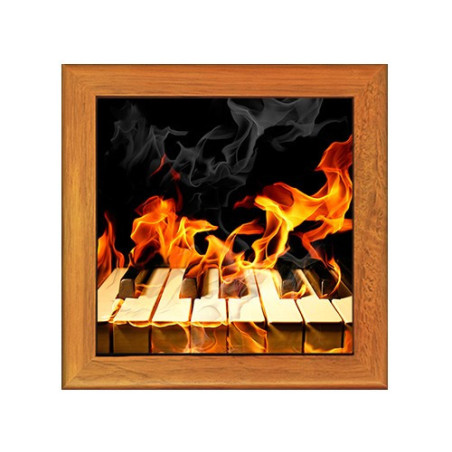 Dessous de plat : Clavier de piano en feu