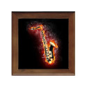 Dessous de plat : Saxophone noir en feu