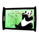 Plateau repas en bois : Panda flûtiste
