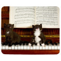 Tapis de souris 23 cm x 19 cm : Deux chatons sur un piano