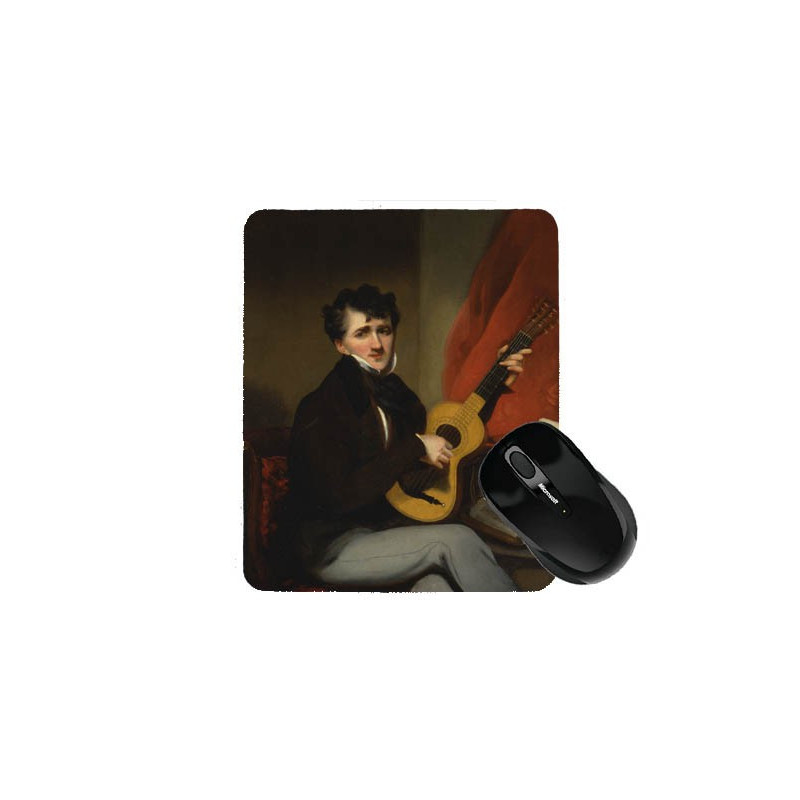 Tapis de souris 23 cm x 19 cm : Portrait d'un joueur de guitare par Chinnery