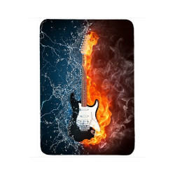 Tapis de souris 27 cm x 20 cm : Guitare dans l'eau et le feu