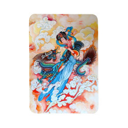 Tapis de souris 27 cm x 20 cm : Peinture traditionnelle chinoise représentant une percussioniste