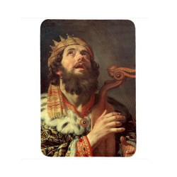 Tapis de souris 27 cm x 20 cm : Le roi David jouant de la harpe par Gerard Van Honthorst