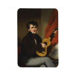 Tapis de souris 27 cm x 20 cm : Portrait d'un joueur de guitare par Chinnery
