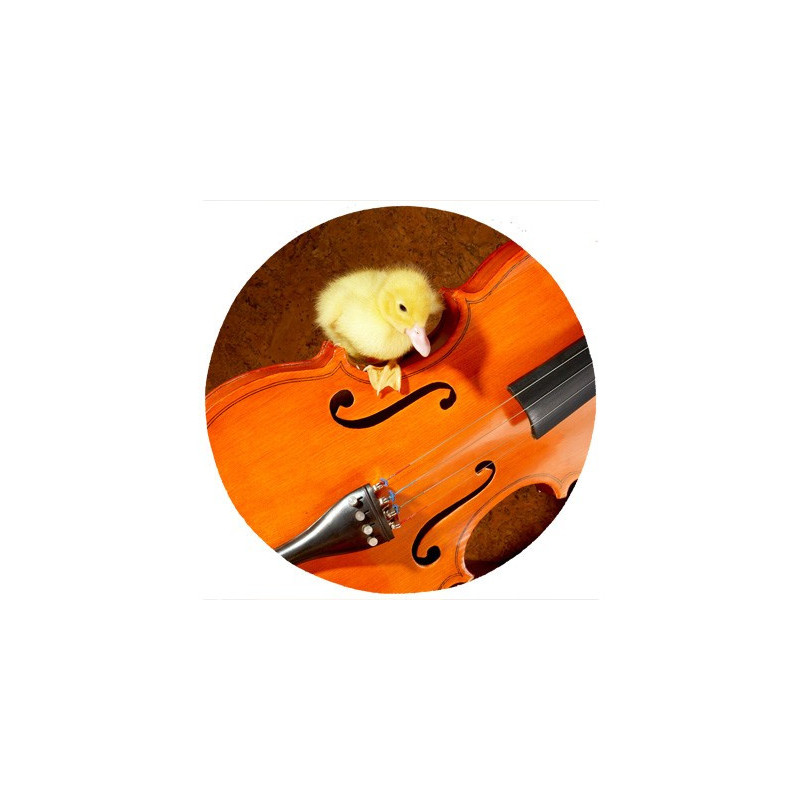 Tapis de souris rond : Caneton sur un violon
