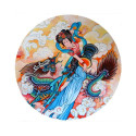 Tapis de souris rond : Peinture traditionnelle chinoise représentant une percussionniste