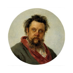Tapis de souris rond : Moussorgski - Portrait par Ilya Repine