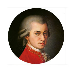 Tapis de souris rond : Portrait de Mozart par Barbara Krafft
