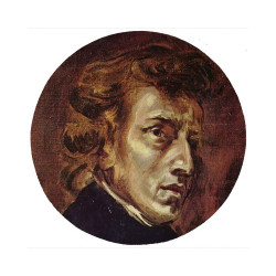 Tapis de souris rond : Portrait de Chopin par Delacroix