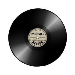 Tapis de souris rond : Disque Music Record