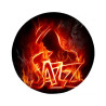Tapis de souris rond : Saxophoniste jazz en feu