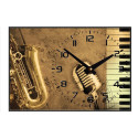 Horloge Saxophone, micro, clavier de piano