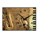 Horloge Saxophone, micro, clavier de piano