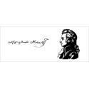 Mug Mozart : Signature et portrait en noir et blanc