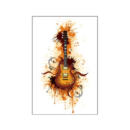 Poster Guitare avec taches de peinture
