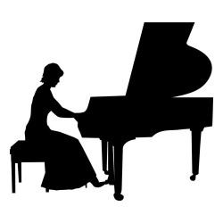 Sticker Fille pianiste