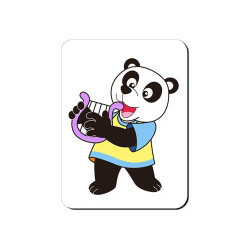 Aimant Panda avec une lyre