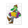 Puzzle en bois 30 pièces : Crocodile accordéoniste