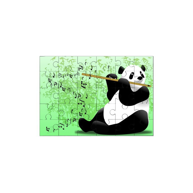 Puzzle en bois 30 pièces : Panda flûtiste