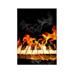 Puzzle en bois 30 pièces : Clavier de piano en feu