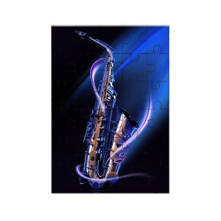 Puzzle en bois 30 pièces : Saxophone bleu