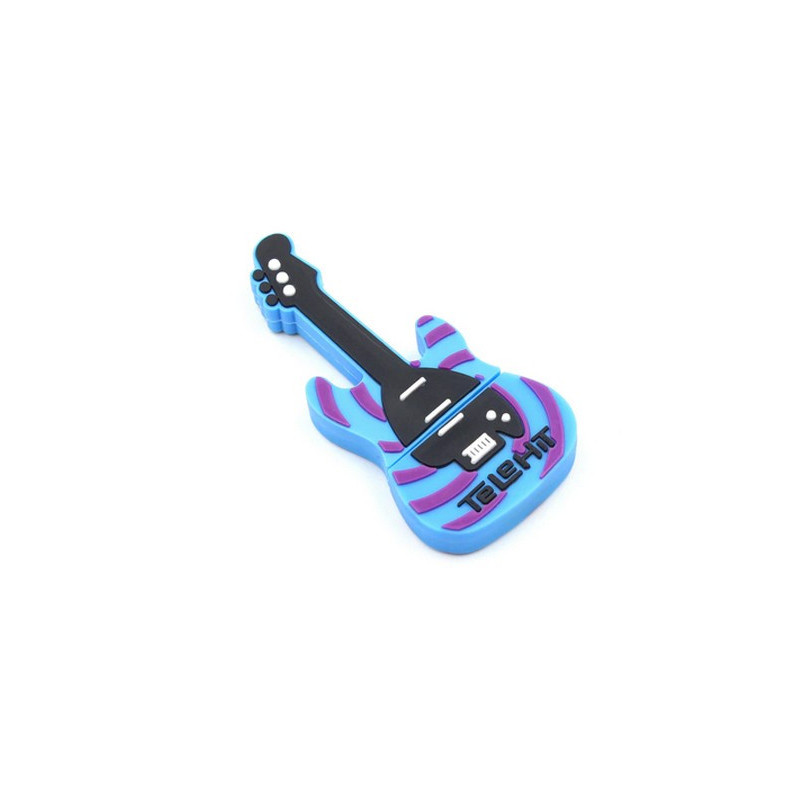 Clé USB 32 Go en forme de guitare électrique bleue et violette