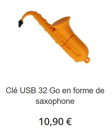 Cle USB en forme de saxophone