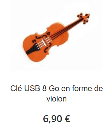 Cl� USB en forme de violon